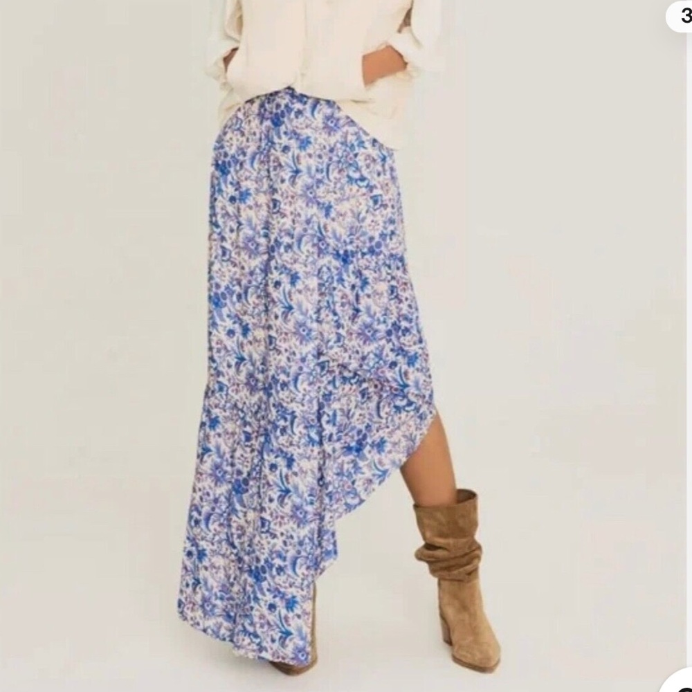 Ba&sh Billie high- low asymmetrical floral skirt